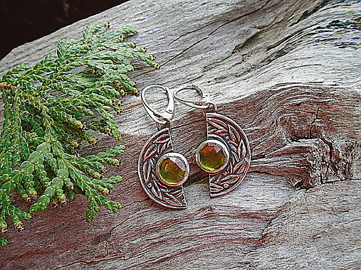 Strieborné náušnice Ag925 Vavrín Vezuvianit