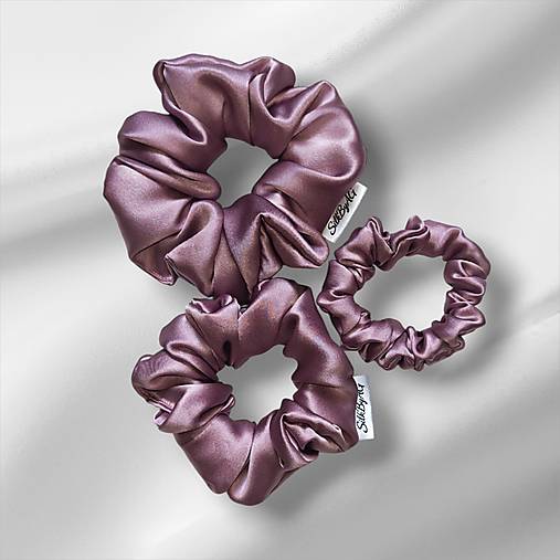 Hodvábna gumička do vlasov - pravý hodváb SilkByAG (Staroružová veľká L)