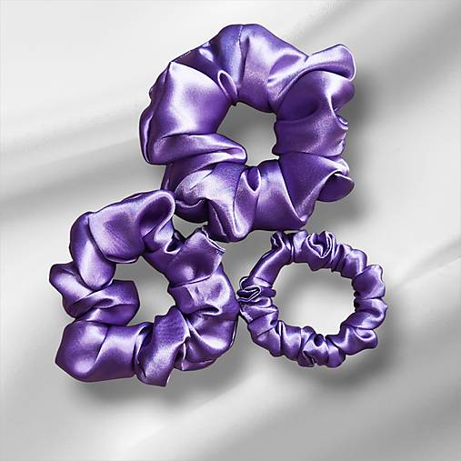 Hodvábna gumička do vlasov - pravý hodváb SilkByAG (Lila malá S)