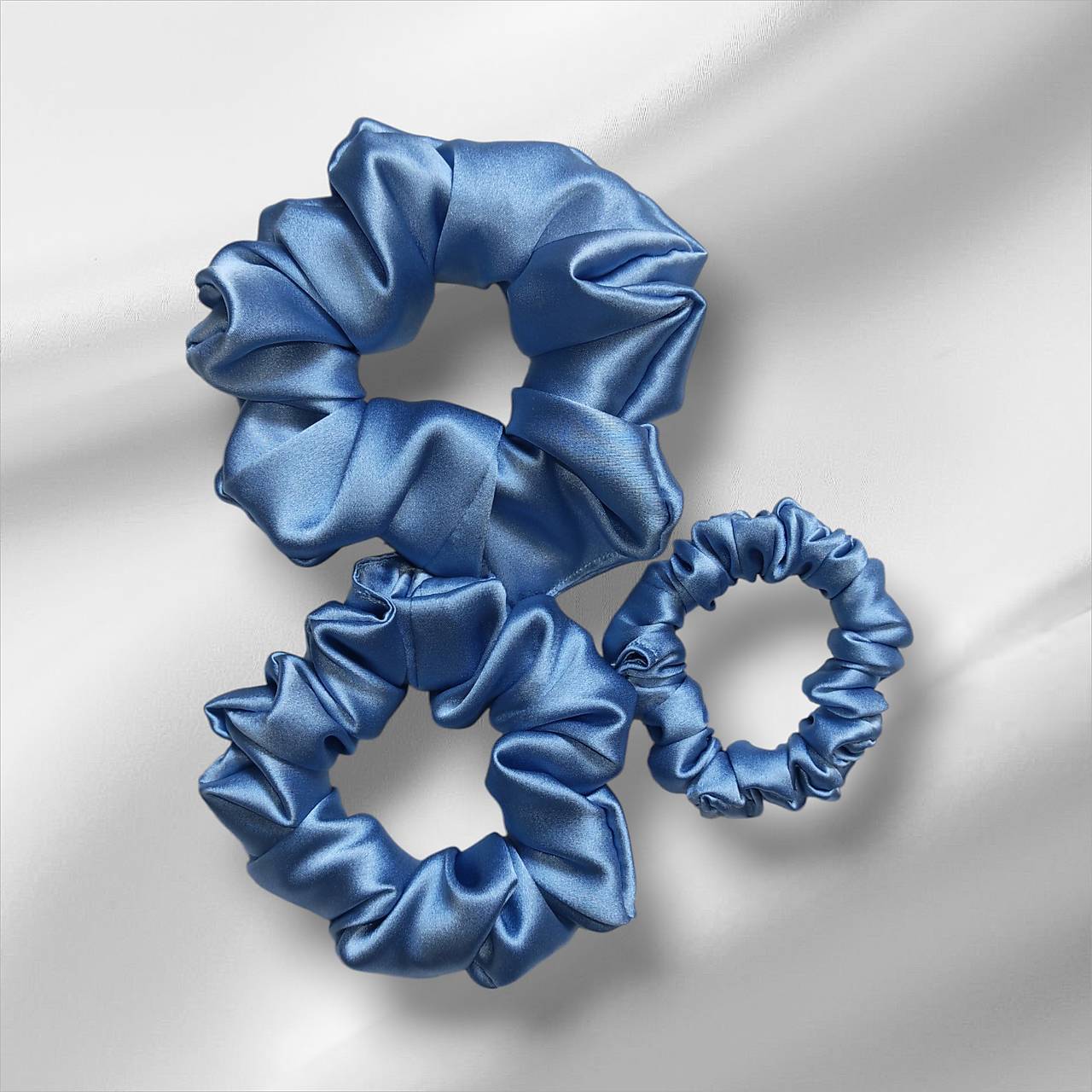 Hodvábna gumička do vlasov - pravý hodváb SilkByAG (Svetlo modrá malá S)