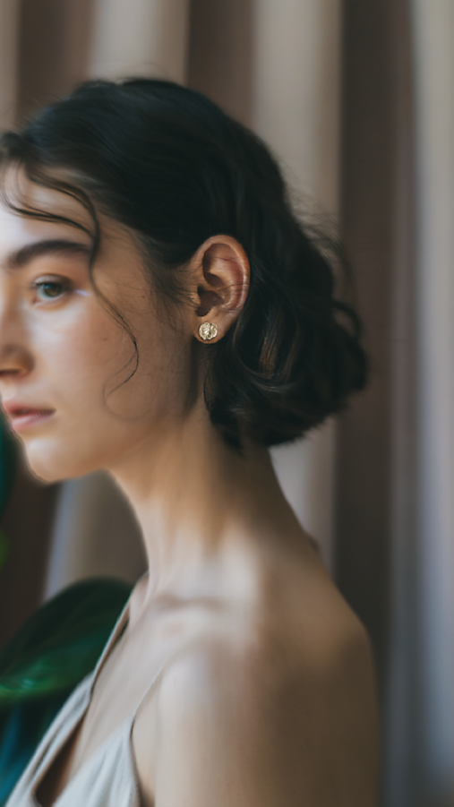 puzetové náušnice tropický list