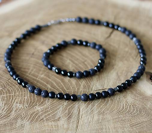 Pánske šperky - Pánsky set náhrdelník + náramok - 18254253_