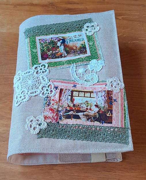 Papiernictvo - Vintage obal na knihu nastaviteľný - 18254750_