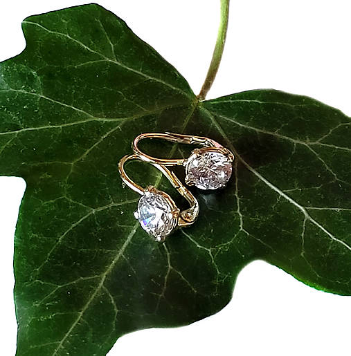 Náušnice - ZLATÉ náušnice KUBICKÝ ZIRKON 7 mm - 18254055_