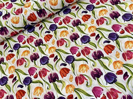 100% BAVLNA / FAREBNÉ TULIPÁNY