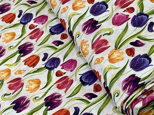 100% BAVLNA / FAREBNÉ TULIPÁNY