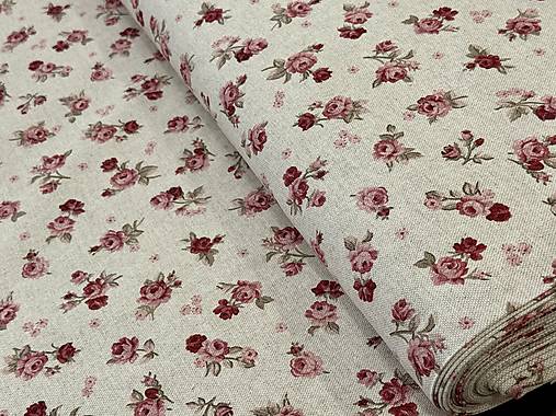 BAVLNA DEKOR / RUŽE NA PRÍRODNEJ BAVLNE