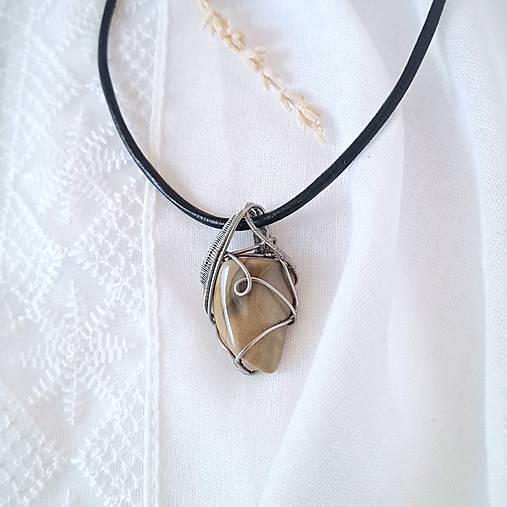 Pánske šperky - Náhrdelník - pánsky jaspis 1 - 18255479_