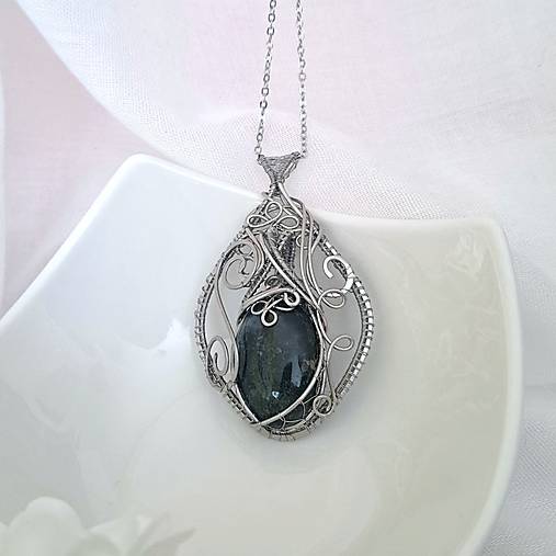 Náhrdelník Machový achát