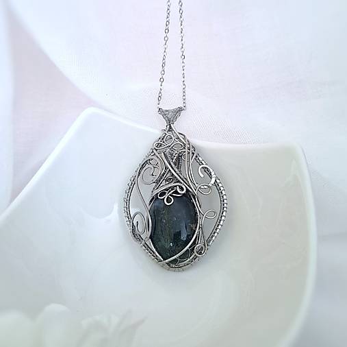 Náhrdelník Machový achát