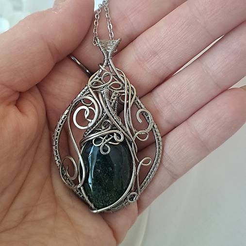 Náhrdelník Machový achát