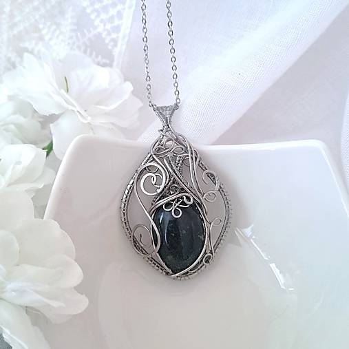 Náhrdelník Machový achát