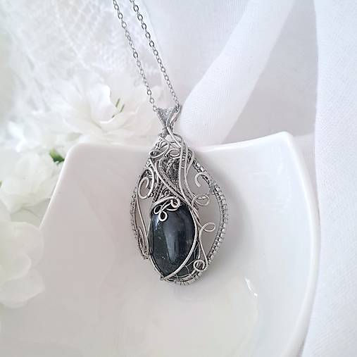 Náhrdelník Machový achát