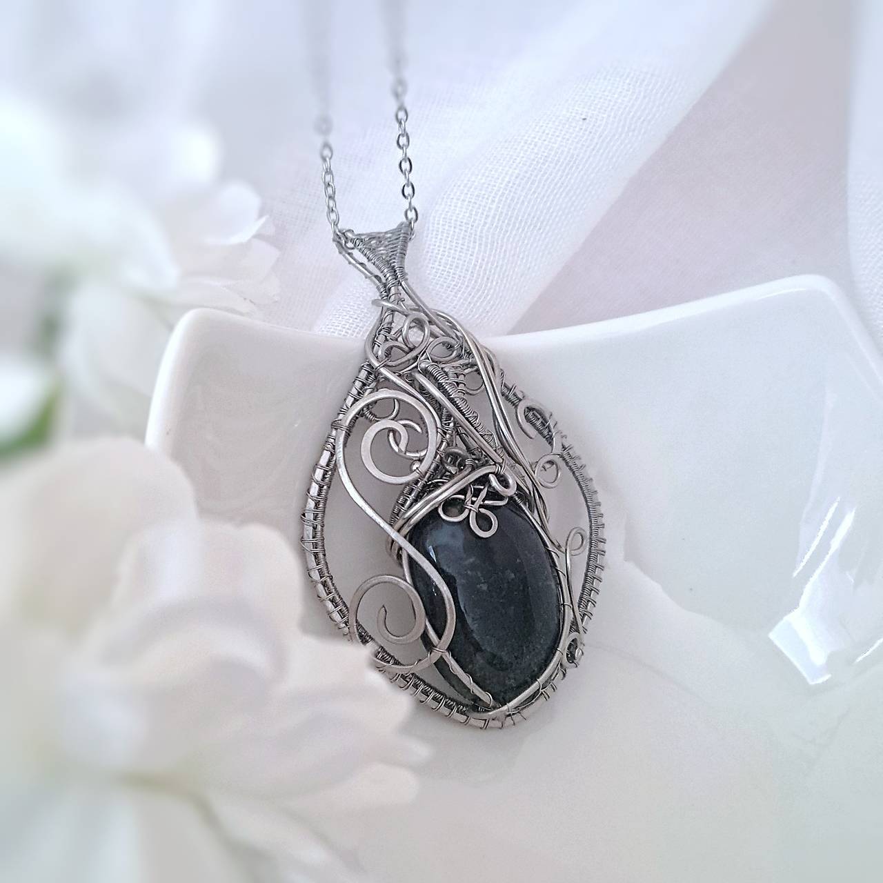 Náhrdelník Machový achát