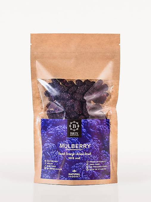 Mrazom sušená moruša čierna