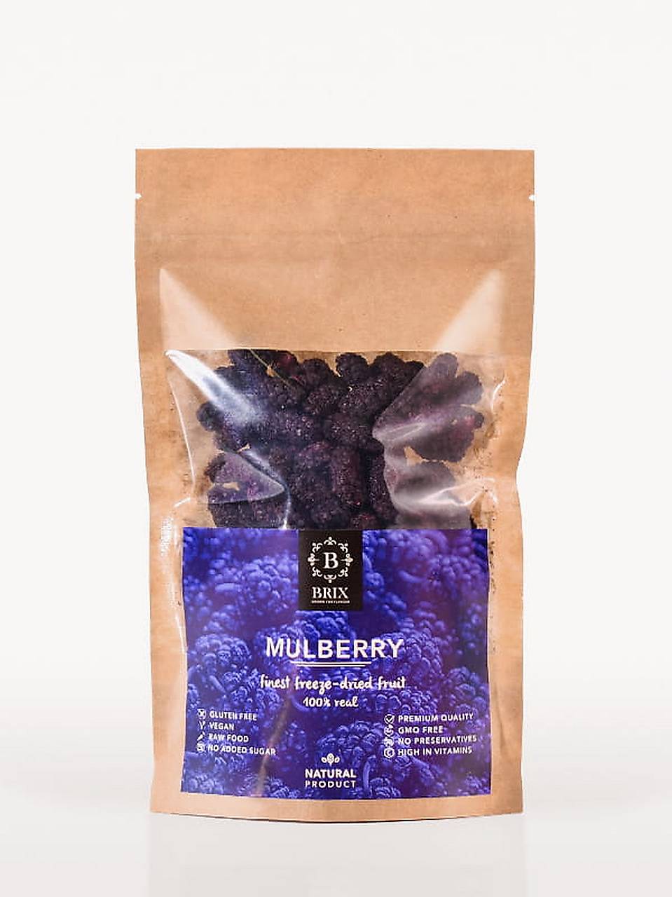 Mrazom sušená moruša čierna