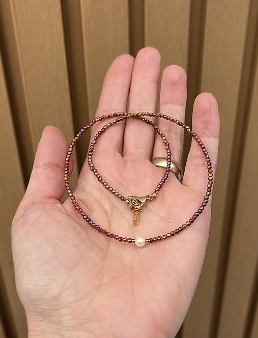 Náhrdelník zirkon red flash