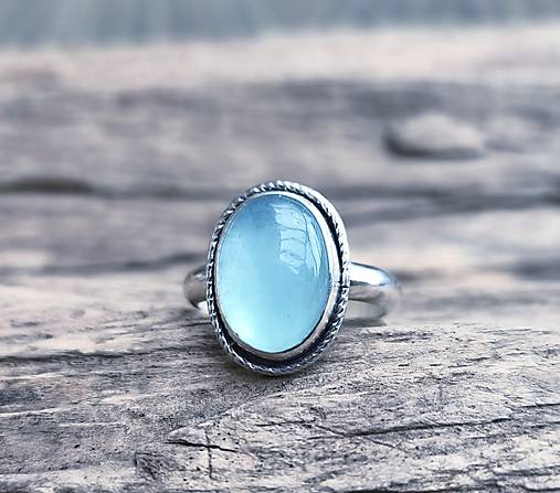 Strieborný Prsteň s Akvamarínom