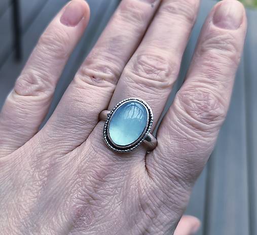 Strieborný Prsteň s Akvamarínom