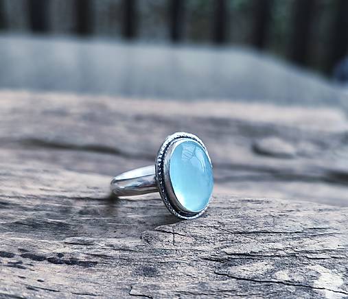Strieborný Prsteň s Akvamarínom