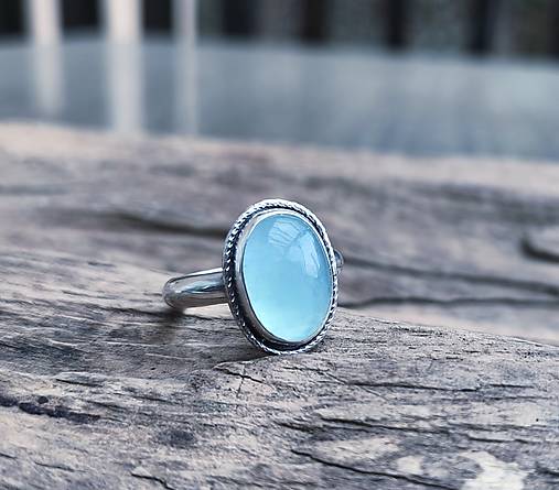 Strieborný Prsteň s Akvamarínom