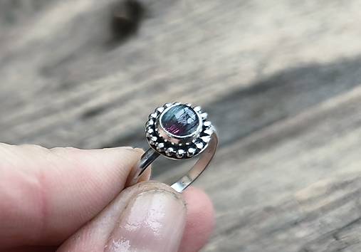 Strieborný Prsteň s Melónovým Turmalínom