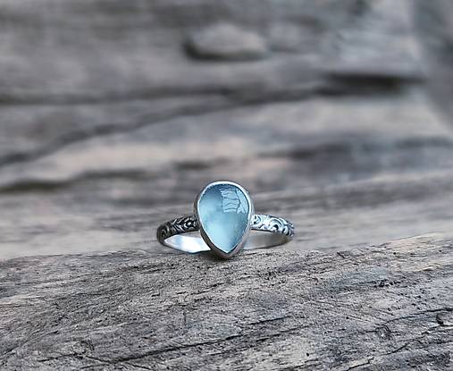 Strieborný Prsteň s Akvamarínom