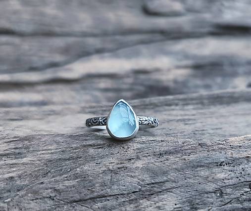 Strieborný Prsteň s Akvamarínom