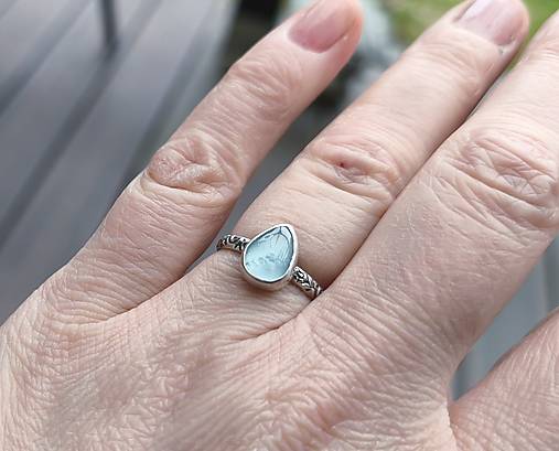 Strieborný Prsteň s Akvamarínom