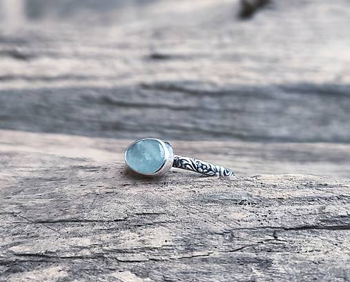 Strieborný Prsteň s Akvamarínom