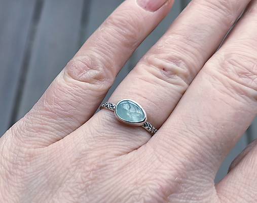Strieborný Prsteň s Akvamarínom