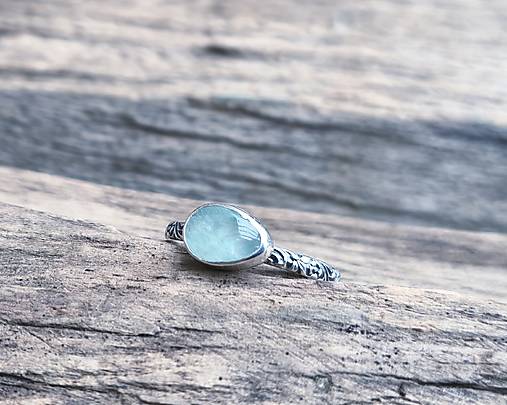 Strieborný Prsteň s Akvamarínom