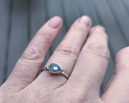 Strieborný Prsteň s Akvamarínom