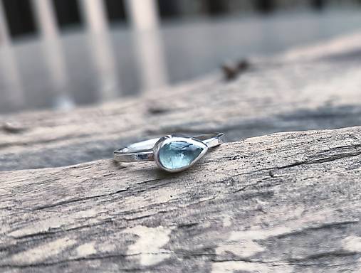 Strieborný Prsteň s Akvamarínom