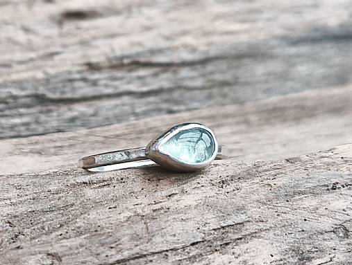 Strieborný Prsteň s Akvamarínom