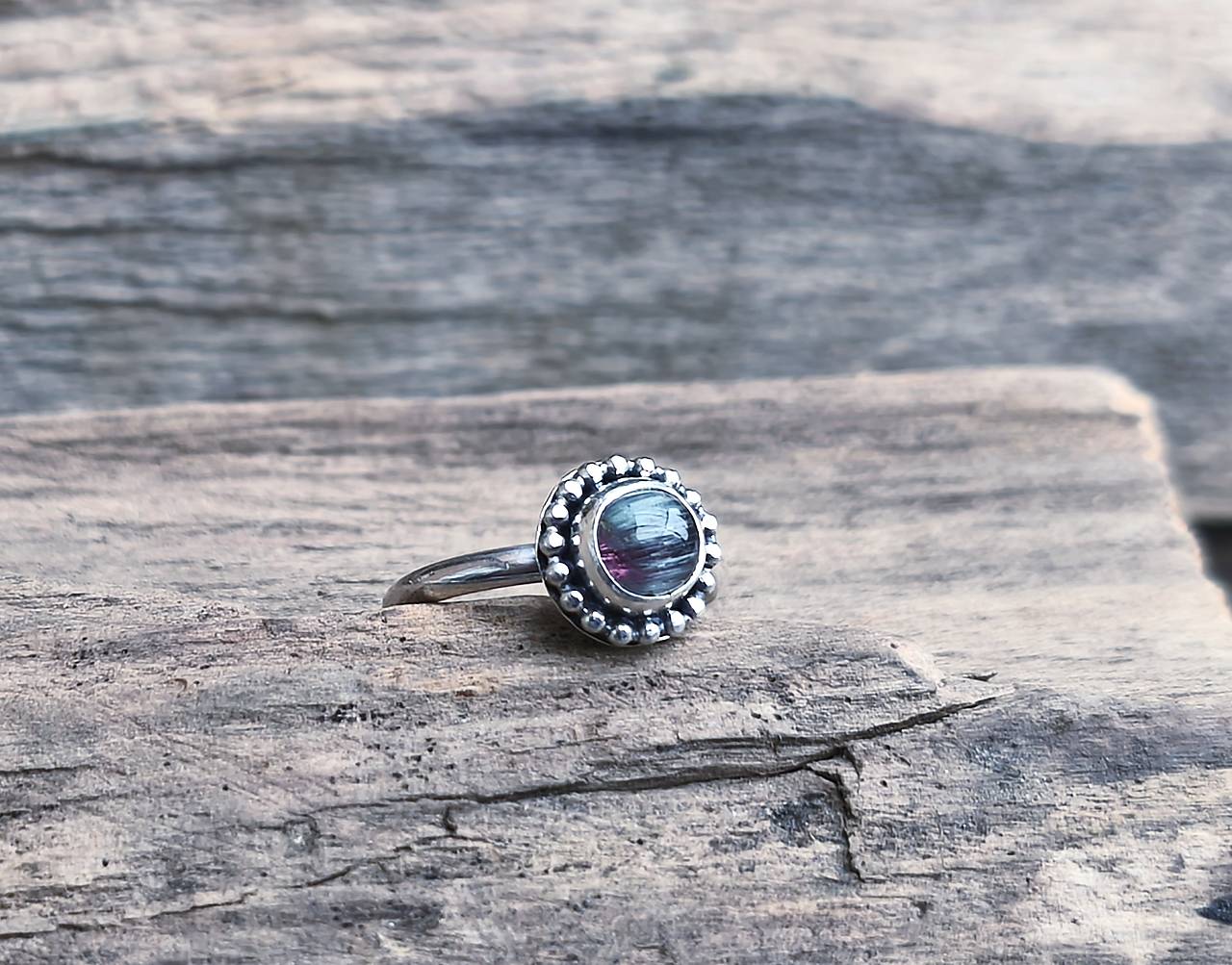 Strieborný Prsteň s Melónovým Turmalínom