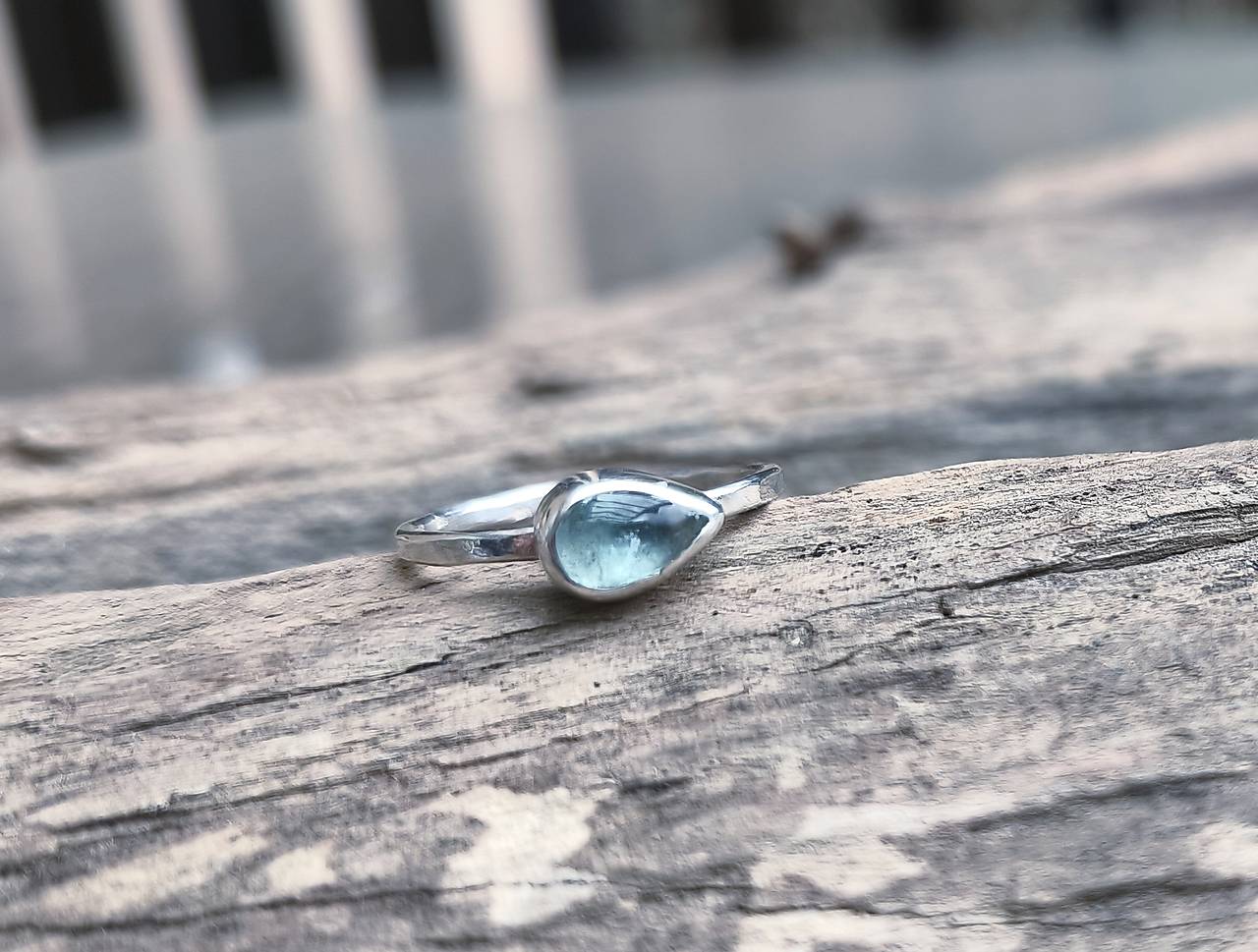 Strieborný Prsteň s Akvamarínom