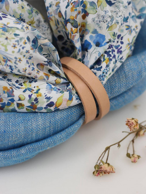 Kvetinový exkluzívny veľký nákrčník z ľanu a bavlny