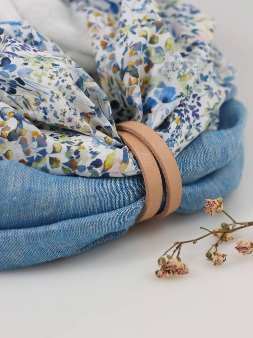 Kvetinový exkluzívny veľký nákrčník z ľanu a bavlny