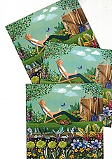 Papier - Pohľadnica "oddych záhradníka" - 18257478_