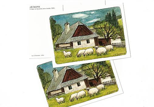 Papier - Pohľadnica " ovečky " - 18257095_