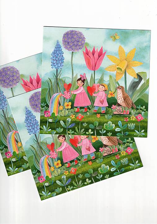 Papier - Pohľadnica "jarná zálievka" - 18257395_