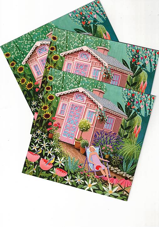 Papier - Pohľadnica - relax v záhrade - 18257450_
