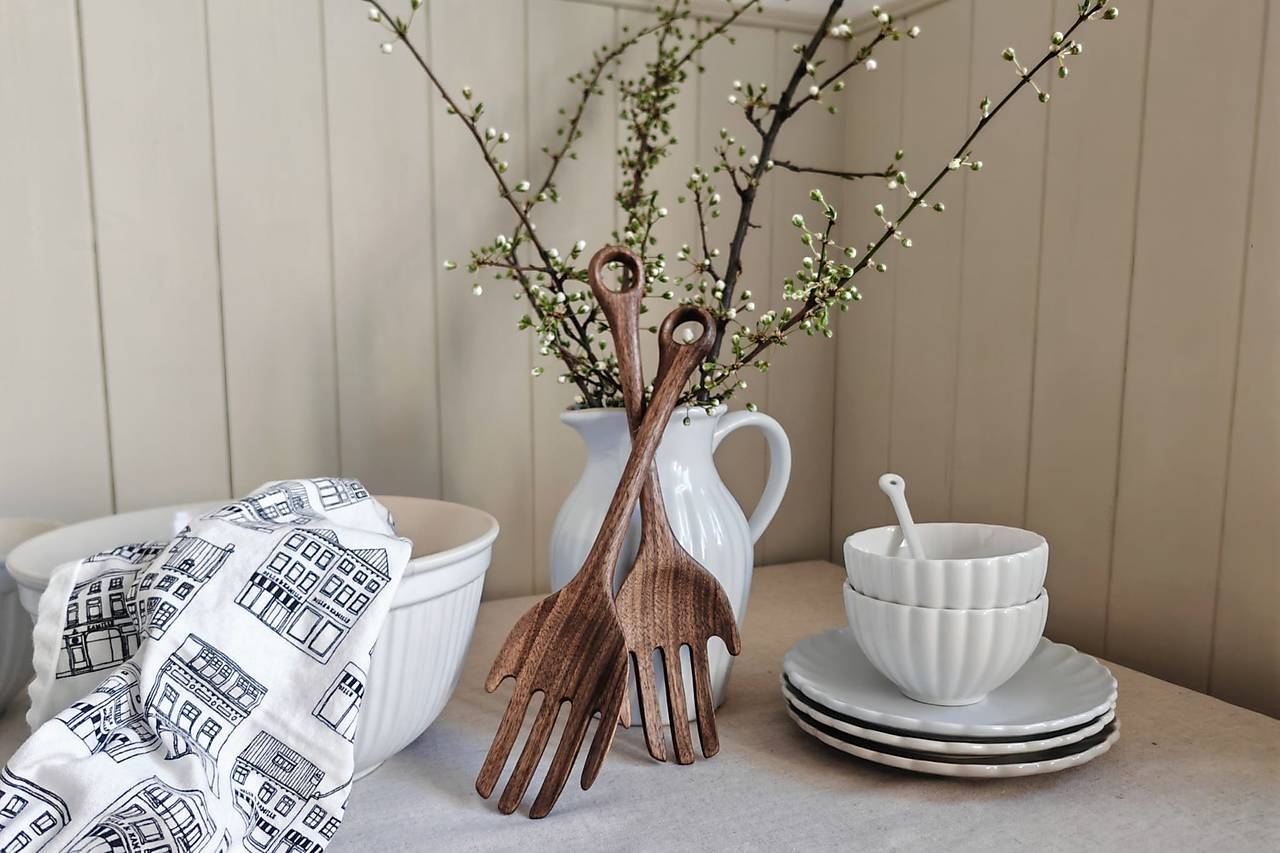 Drevená šalátová súprava RUKY