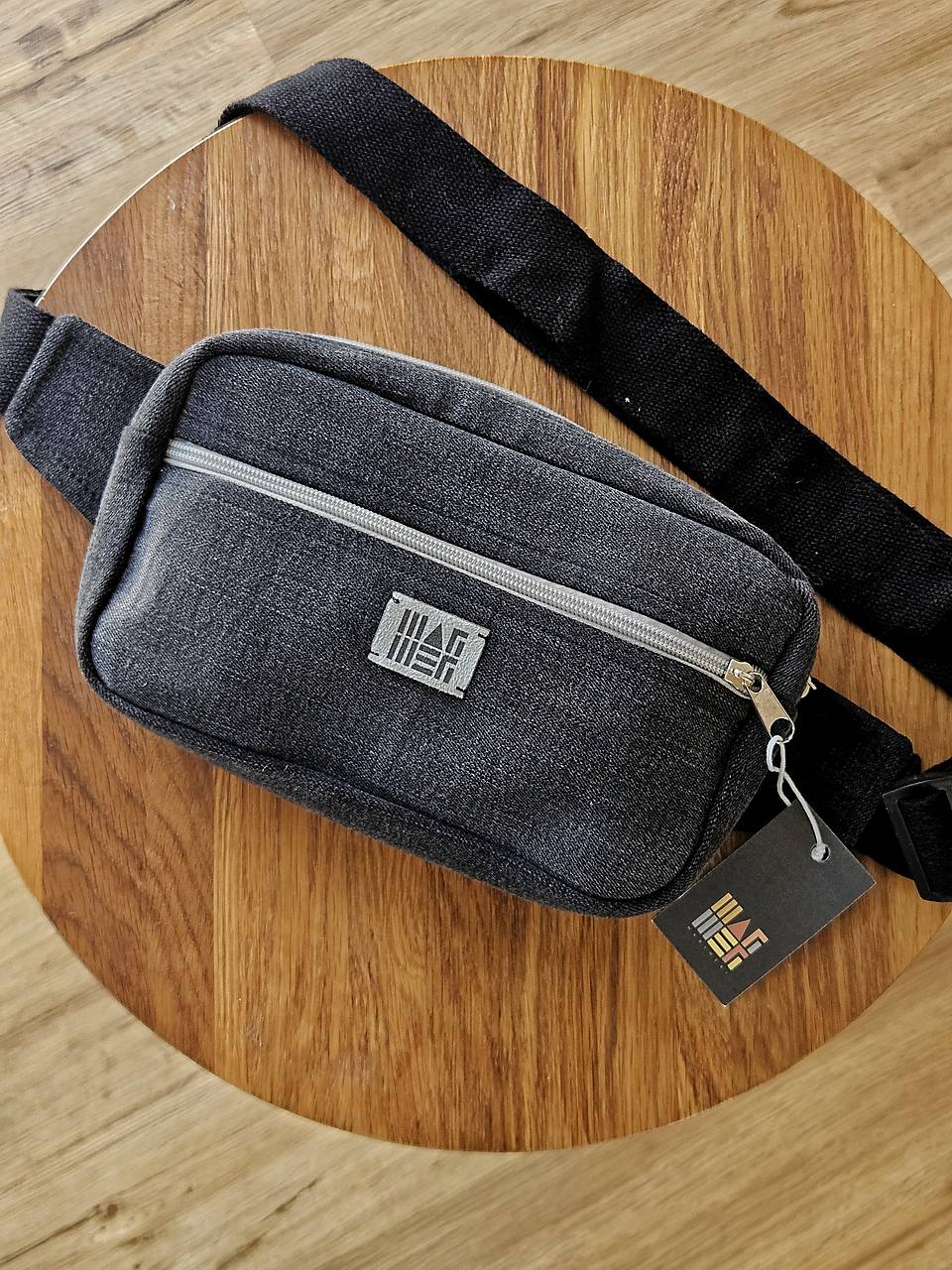 Denim ľadvinka  F R A N K I E - čierna