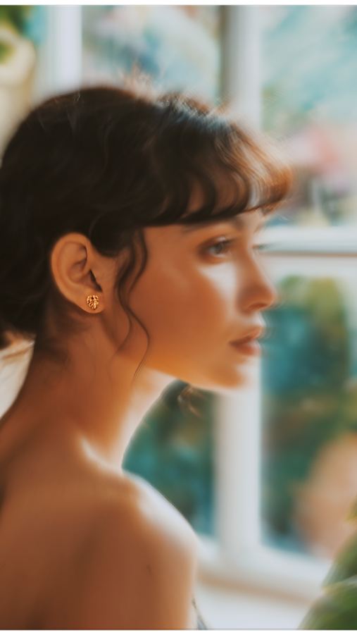 Puzetové náušnice Monstera