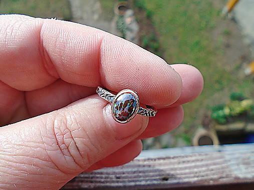 Strieborny prsteň Ag 925 Boulder opál