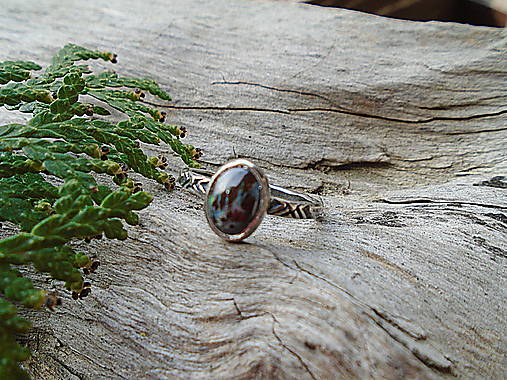 Strieborny prsteň Ag 925 Boulder opál