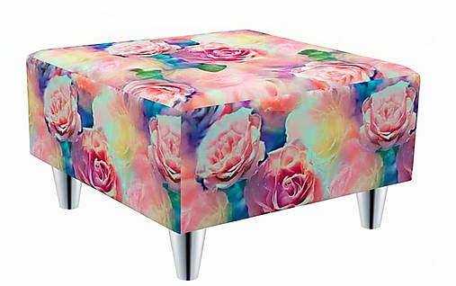 Nábytok - Čalúnený taburet kvety - 18260142_