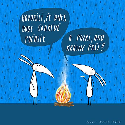 Zajace v daždi, Giclée art print 30x36